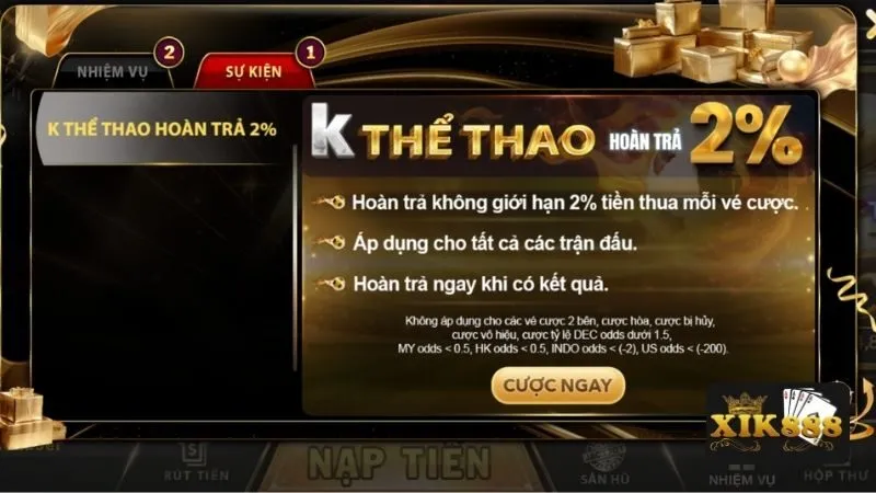 Hệ thống khuyến mãi ngập tràn tại cổng game